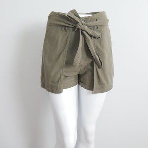 Anthropologie By Together Olive Army Green Green Paperbag Waist Shorts Small